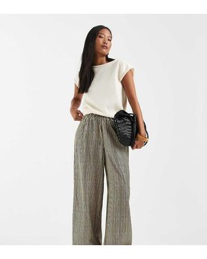 Only Petite Pantaloni Neri A Righe - Nero