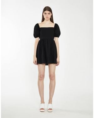 Glamorous Tie Back Babydoll Mini Dress - Black