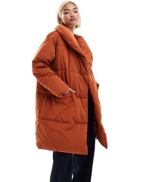 Monki Doudoune mi-longue - rouille - Orange