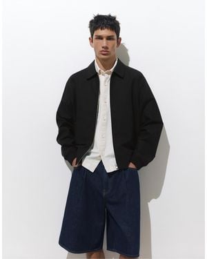 Pull&Bear – gerippte jacke - Blau