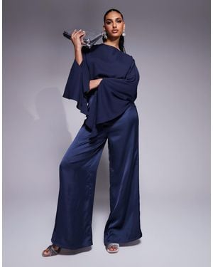 ASOS – jumpsuit aus chiffon-satin-mix - Blau