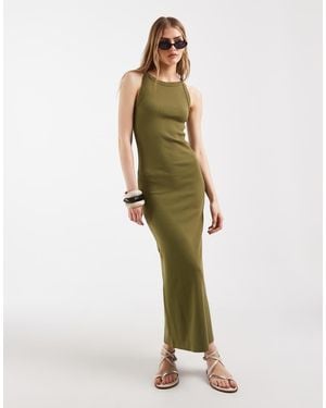 ASOS Ribbed Tank Midi Dress - Green