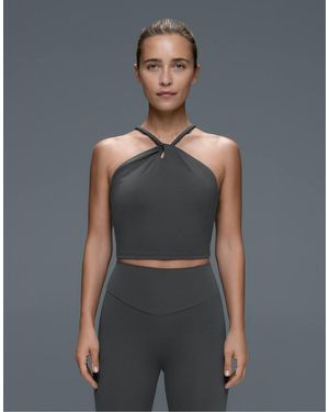 Oysho Comfortlux Braided Halter Tank Top - Grey