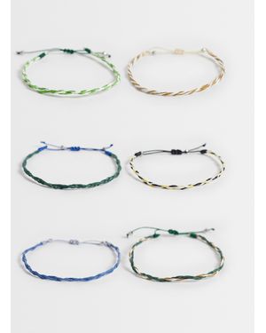 ASOS 6er-pack armband mit gedrehtem raffia-kordelzug - Grau