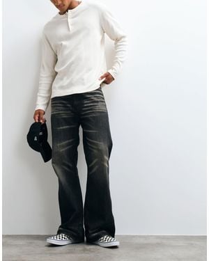 Cheap Monday Jean bootcut délavé vintage boo - Blanc