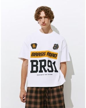 Pull&Bear Brass Road Boxy T-shirt - White