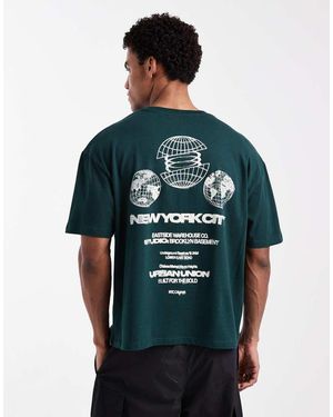 ASOS Boxy Oversized T-shirt With New York Graphic - Green