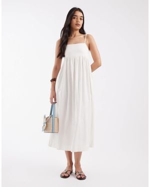 JJXX Linen Blend Maxi Dress - White