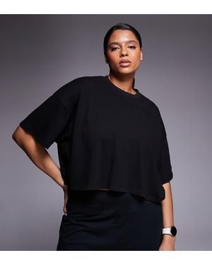 4505 Curve Icon Heavyweight Cotton Cropped T-shirt With Quick Dry Finish - Black