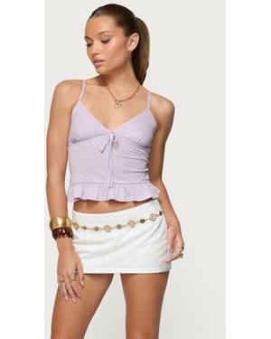 Edikted Martie Peplum Tank Top - White