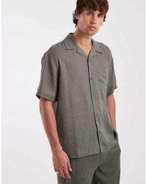 Only & Sons Linen Rich Relaxed Shirt - Grey