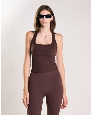 agon® Square Neck Racerback Tank Top - Purple