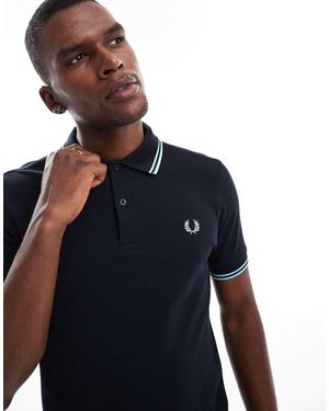 Fred Perry Poloshirt Met Dubbel Streepje - Blauw