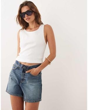 Cotton On High Rise 90s Denim Shorts - Blue