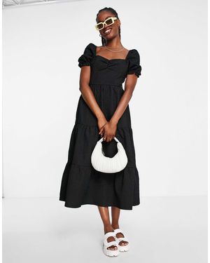 The Frolic – gesmoktes kleid im milkmaid-stil - Weiß