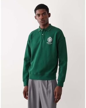 Polo Ralph Lauren Icon Logo Long Sleeve Collared Sweatshirt - Green