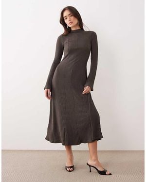 Mango Vestido Largo Con Mangas Acampanadas De - Neutro