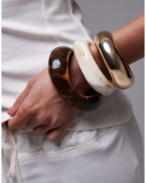TOPSHOP Brooks 3 Pack Of Bangles - Brown