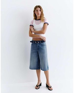 Pull&Bear Low-Rise Jorts - Blue