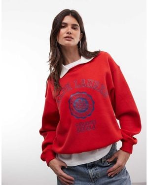 Polo Ralph Lauren Varsity Colla Sweatshirt - Red