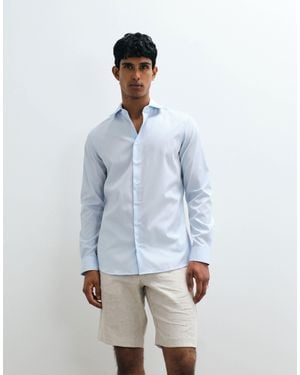 Mango 100% Cotton Smart Shirt - Blue