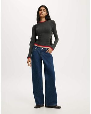 Cotton On Petite Low Rise Straight Jean - Blue
