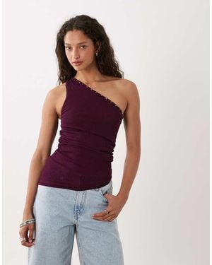 Cotton On Stud Asymmetric Knit Top - Red