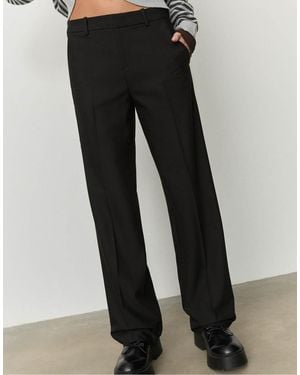 Stradivarius Smart Trousers With Pockets - Black