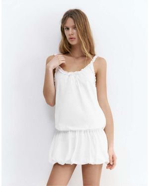 Pull&Bear Short Balloon Dress - White