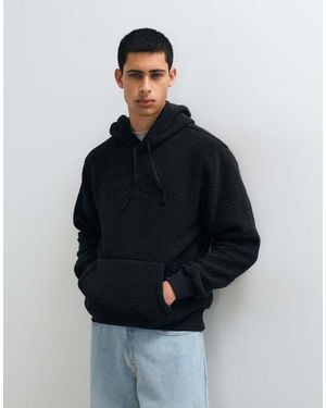 Gap Chest Logo Teddy Borg Hoodie - Blue