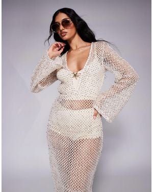 South Beach Silver Sequin Maxi Beach Dress - Multicolor