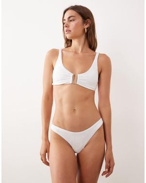 Accessorize – strukturierte bikinihose - Weiß