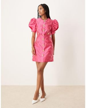 Sister Jane X Asos Anemone Jaquard Mini Dress - Pink