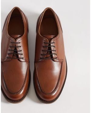ASOS Lace Up Derby Shoes With Apron Detail - Brown