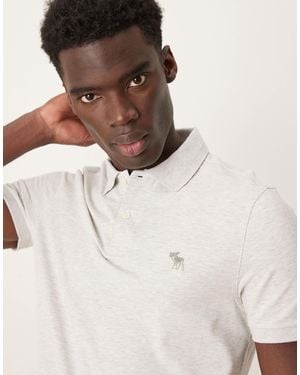 Abercrombie & Fitch Abercombie & Fitch Puffy Moose Icon Logo Crew Neck T-shirt - Natural