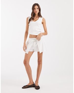 Neon Rose Gonna Pantalone Corta Bianca - Bianco