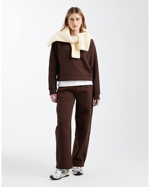 ASOS Premium 500Gsm Seamed Barrel Leg Jogger - Brown