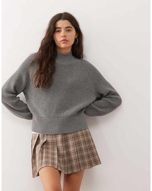 Noisy May Maglione Accollato Medio - Grigio