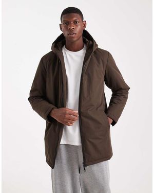 Brave Soul Hooded Zip Through Jacket - Brown