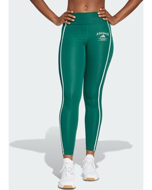 adidas Originals Optime heritage - legging long - universitaire et blanc craie - Vert