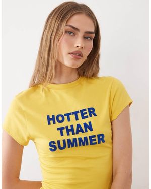 ASOS Baby Tee With Hotter Than Summer Slogan - Yellow