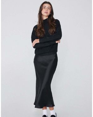 Tezenis Satin Midi Skirt - Black
