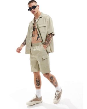 Sixth June Short cargo d'ensemble texturé - beige - Métallisé