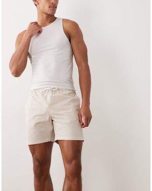 Mango Classic Seersucker Striped Shorts - Pink