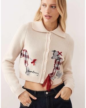 House Of Sunny Whippet Tripper Classic Knit Cardigan - Natural