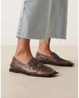 Raid Wide Fit Neely Square Toe Loafers - Brown