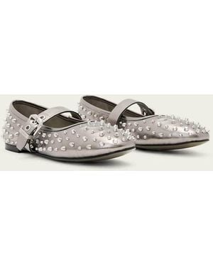 AllSaints Holly Stud Ballet Flats - White