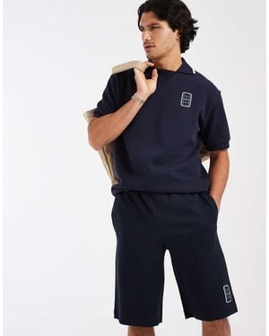 Lacoste Co-Ord Relaxed Fit Drawstring Logo Shorts - Blue