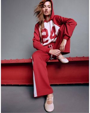 Stradivarius Raglan Sleeve Hoodie - Red