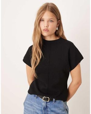 Mango Top Dolcevita A Maniche Corte - Nero